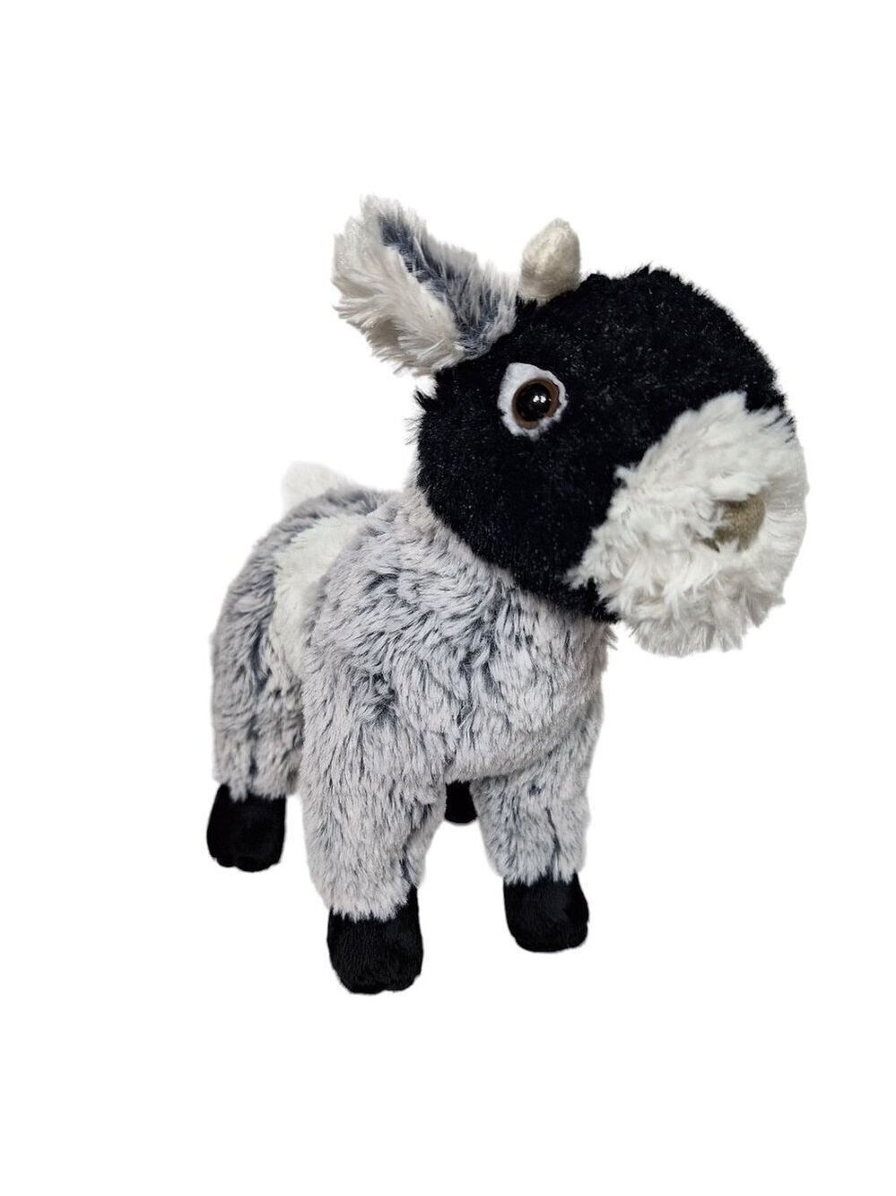 Wishpets Chewy Goat Plush Stuffed Animal Black White Gray 10 Inch